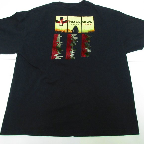 Tim McGraw 2006 Tour T-Shirt 100% Cotton Black Short Sleeve Country Size XL - Picture 4 of 5